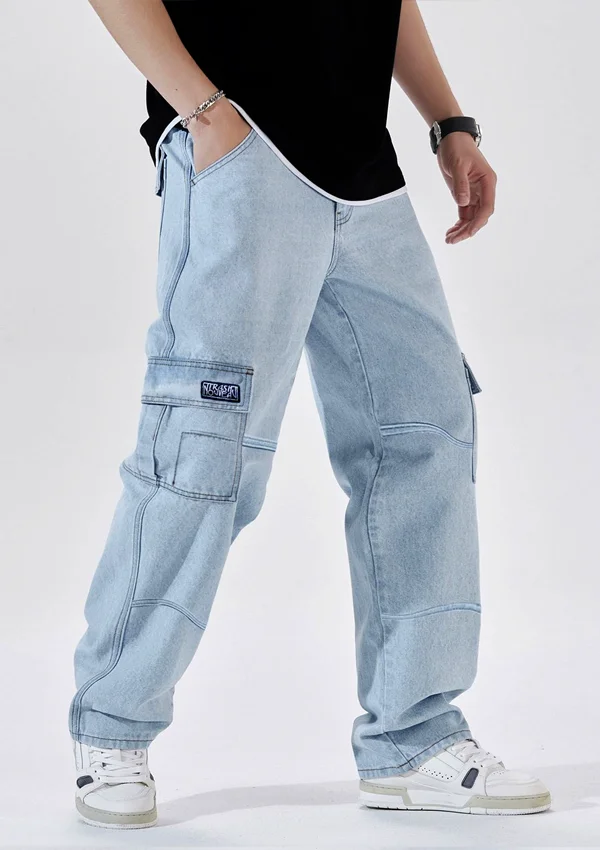 Denim Cargo Baggy Jeans