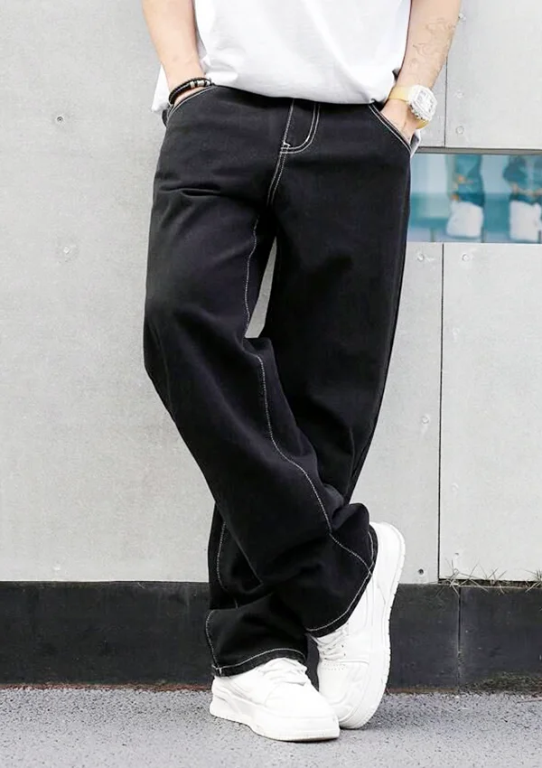 unisex black baggy jeans