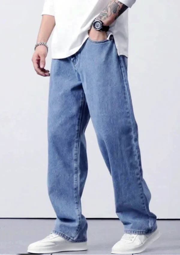 sky blue baggy jeans
