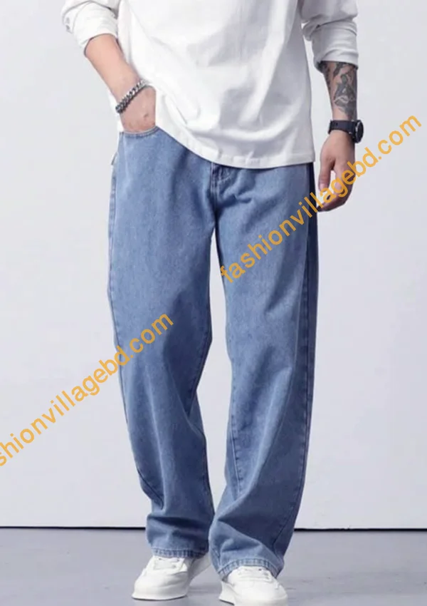 sky blue baggy jeans