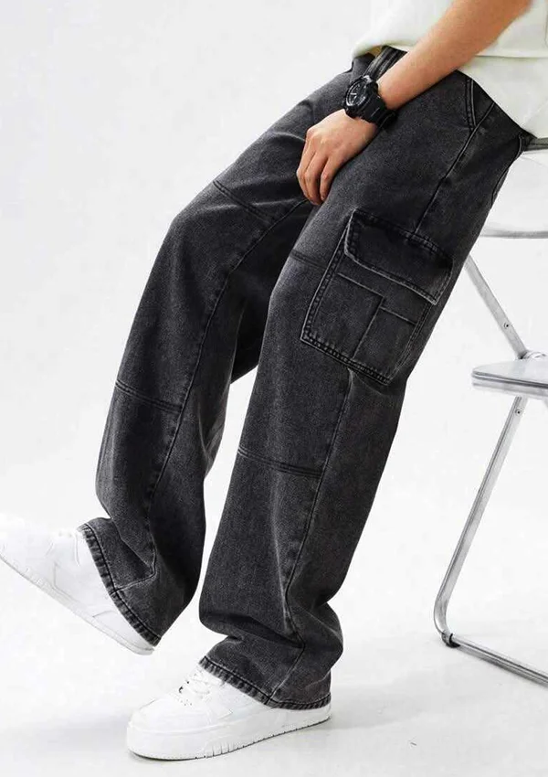 cargo denim jeans ash