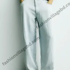 Premium Quality Denim Snow White Semi Baggy Jeans