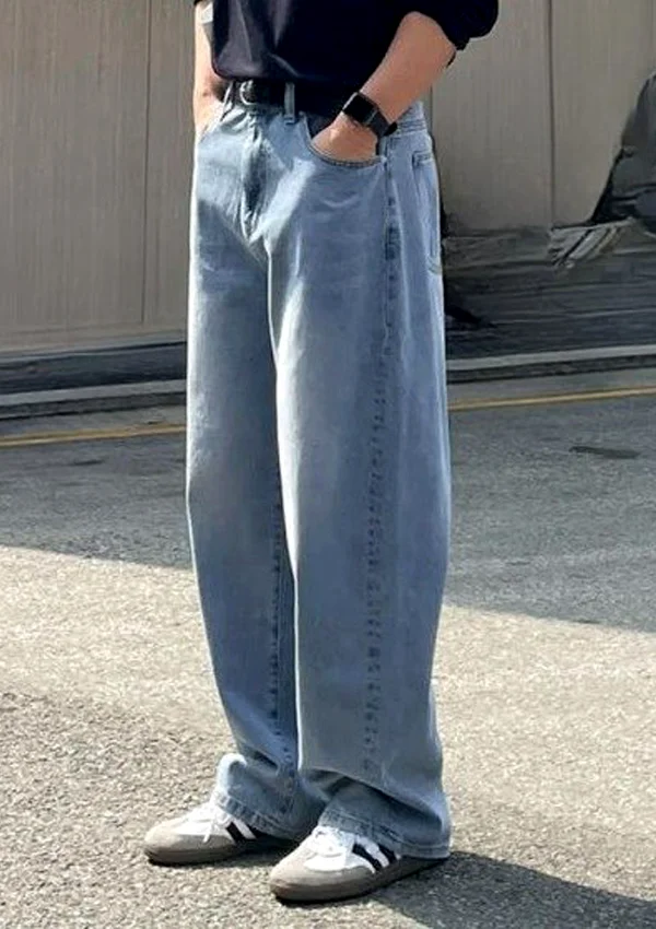 light wash semi baggy