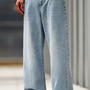 Premium Light Blue Semi Baggy Jeans