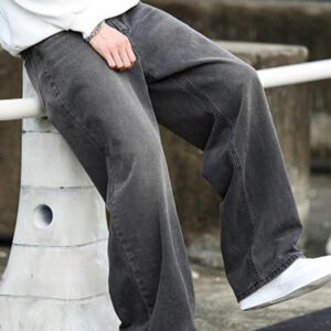 Grey Dirty Wash Semi Baggy