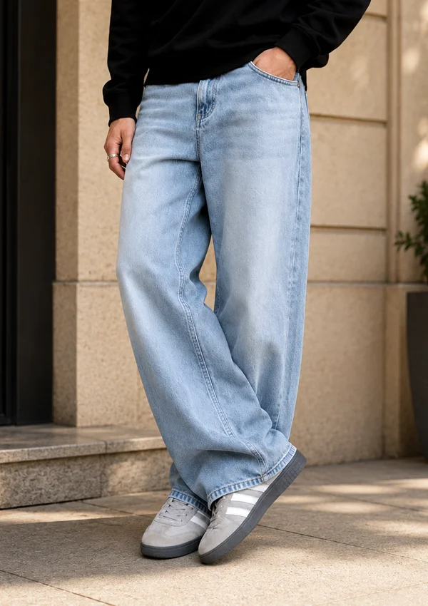 Light blue semi baggy