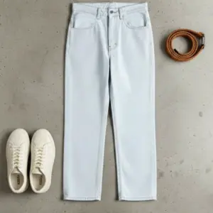 Denim Snow White Semi Baggy Jeans