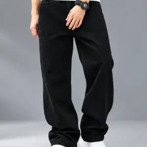Black semi baggy denim