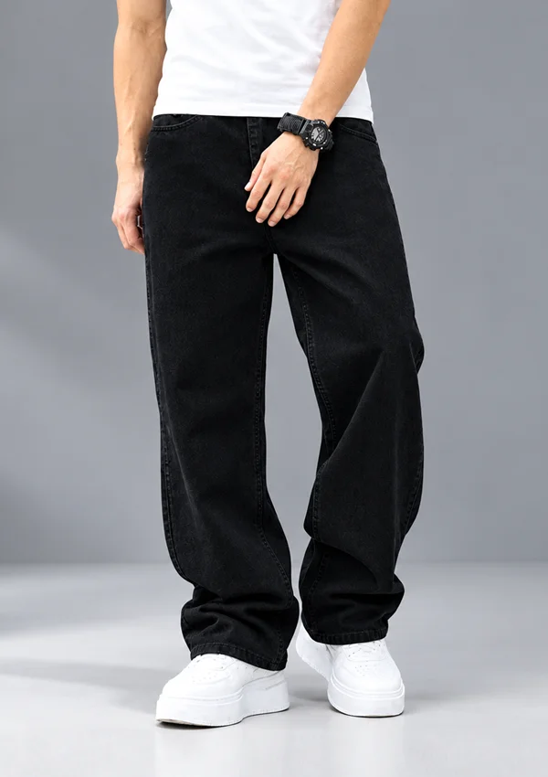 Black semi baggy denim
