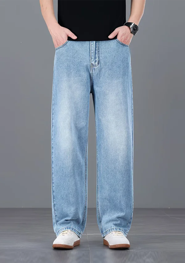 Light blue semi baggy denim