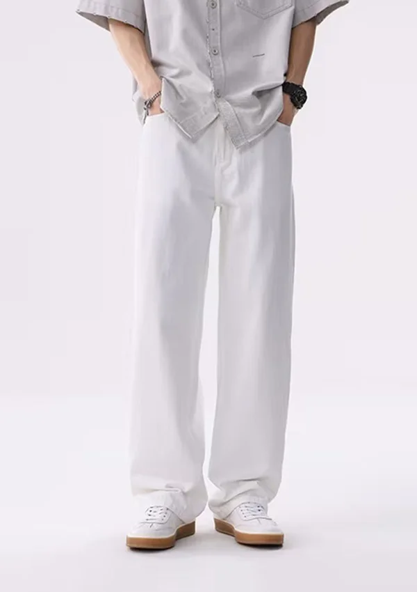 white semi baggy jeans