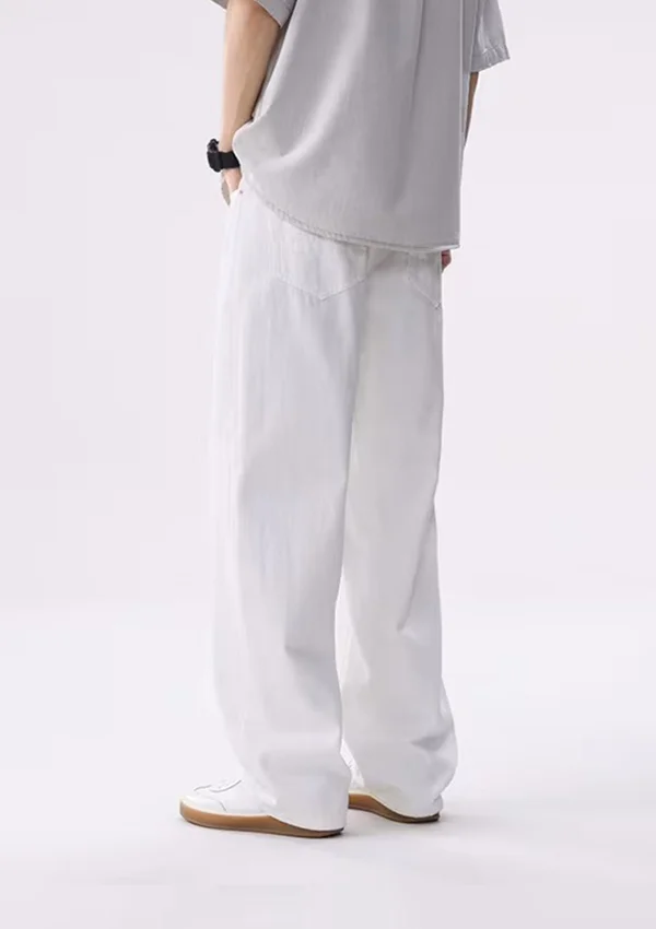 Premium Denim White Semi Baggy Jeans - Image 2