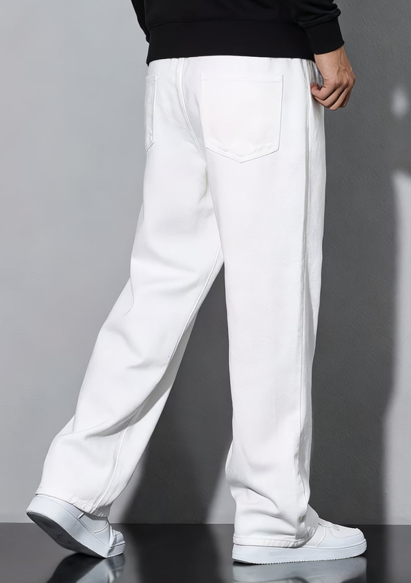 Premium Denim White Straight Cut Semi Baggy - Image 2